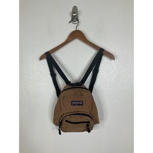 Jansport Mini Corduroy Backpack Tan Brown Small Shoulder Bag Vintage Style